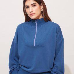 20Dresses Women Navy Blue High Neck Sweatshirt-image-40