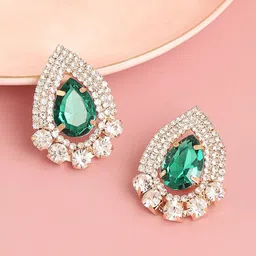 SOHI Gold Plated Contemporary Studs Earrings-40