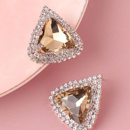 SOHI Gold-Plated Triangular Drop Earrings-41