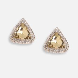 SOHI Gold-Plated Triangular Drop Earrings image 2