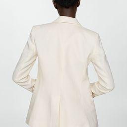 MANGO Linen Notched Lapel Single-Breasted Blazer image 3