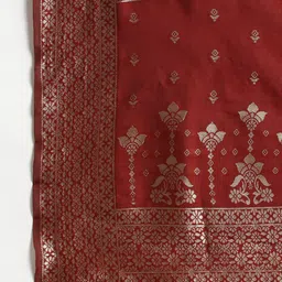 Anouk Zari Woven Design Kurta with Trousers & Dupatta image 3
