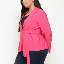 Amydus Plus Size Notched Lapel Open Front Blazer image 4