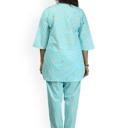 Freesia Array Floral Print V-Neck Pure Cotton Tunic & Trousers image 5