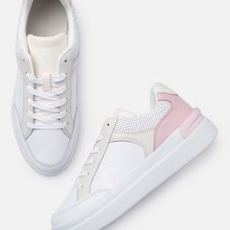 Tommy Hilfiger Women Colourblocked & Brand Logo Textured Leather Sneakers With Perforation-image-46