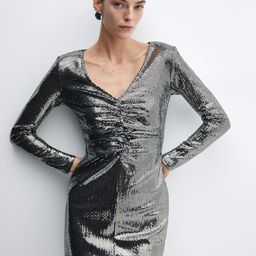 MANGO Embellished Sheath Mini Dress-image-40