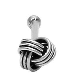 Abhooshan 92.5 Sterling Silver Knot Shaped Bone Type Nose Pin-15
