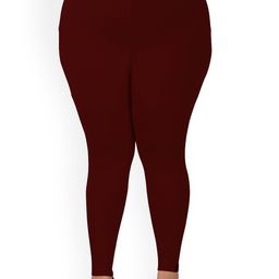 indian flower Plus Size Mid-Rise Ankle Length Leggings-image-71