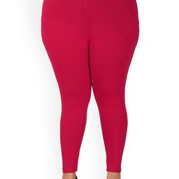 indian flower Plus Size Mid-Rise Ankle Length Leggings-image-70