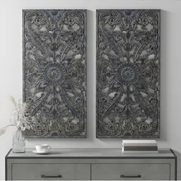 VAS collection home Black 2 Pieces Self Designed Wooden Hanging Wall Decor-image-19