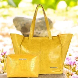 Bagsy Malone Textured Structured Tote Bag With Pouch image 1