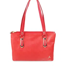Mochi Women Red Structured Shoulder Bag with Cut Work-17