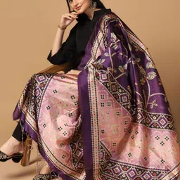 Kaizen TEXO FAB Ethnic Motifs Printed Silk Dupatta-26