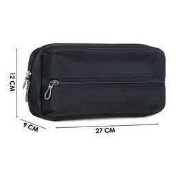THE CLOWNFISH Black Structured Handheld Bag with Cut Work image 5