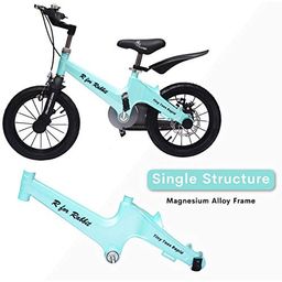 R for Rabbit Tiny Toes Rapid Bicycle for Unisex Kids for 3,4 & 5 Years 14T inch Cycle |90% Installed|Magnesium Alloy Single Structure - Blue, Rigid image 4