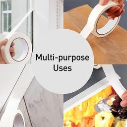 NUOVI Masking Tape | 20meter Length X 1inch Width, 140micron | Easy Tears, Leaves no Residue Behind | Multipurpose Tape for Carpenter, Artist, Home, DIY Projects & More (Pack of 3) image 4
