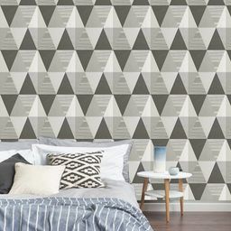 Jaamso Royals Grey Triangle Printed Peel and Stick Self Adhesive Wallpaper-image-83