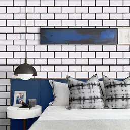 Asian royal White Geometric Self Adhesive Heat Resistant Waterproof Wall Sticker-image-90
