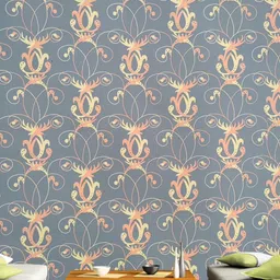 Jaamso Royals Grey & Yellow Self Adhesive & Waterproof Wallpaper-53