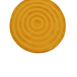 PRESTO Yellow Solid Hand Tufted Round Carpet image 1