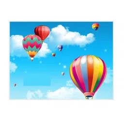 Jaamso Royals Blue & Red Hot Air Balloon Printed Removable Wall Stickers-image-8