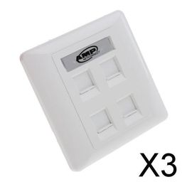 CALANDIS™ 3xQuad Data Wall Outlet Face Plate 4 Port RJ45/RJ11 Ethernet Network Socket | Computers/Tablets & Networking | Computer Cables & Connectors | Networking Cables & Adapters image 2
