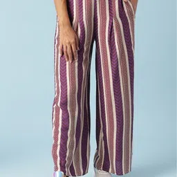 Aila Women Mid-Rise Striped Trouser-image-30