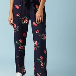 Aila Women Floral Printed Loose Fit Easy Wash Trousers-image-94