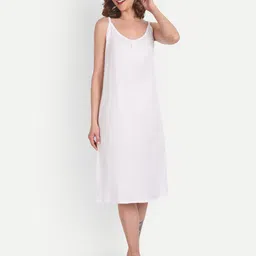 BLAZON Scoop Neck Sleeveless Pure Cotton Midi Nightdress-image-26