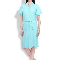 Sand Dune Women Plus Size Pure Cotton Bath Robe with Belt-picture-1