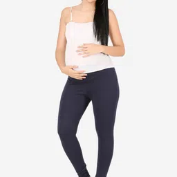 MYLO ESSENTIALS Women Navy Blue Solid Ankle Length Maternity Leggings(XL)-image-36