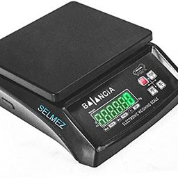selmez SELMEZ® Digital weight machine with rechareable battery for shop 30kg weight machine electric weighing scale for shop kitchen with double display and power adapter Made in India image 3