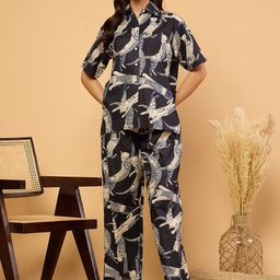 Uptownie Printed Two Piece Cotton Co-ord Set-image-93