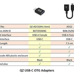 QZ USB Type C OTG Adapter, Type C to USB Connector, USB to Type C Adapter OTG [Thunderbolt-3 Compatible] image 5
