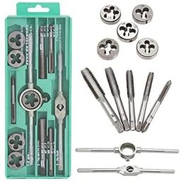 Hetkrishi 12pcs Threading Tap & Die Set M6-M12,Metric Sizes,Tap & Dies With Tap Wrench & Round Die Handle Complete Set image 2