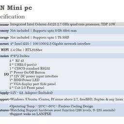 G1 Thin Client PC | 4 LAN Mini Pc | J4125 Quad Core CPU | Mini Computer Barebone | Used for Automation | Pfsense Firewall | Runs 24/7 Without Any Heating Issues image 3