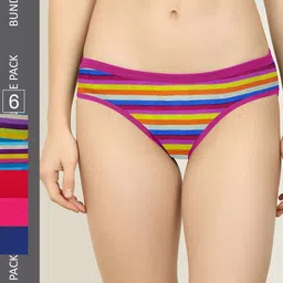 AROUSY Women Pack of 6 Pure Cotton Hipster Briefs M_3MSP-3SNY_M-image-13