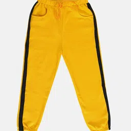 TINY HUG Boys Yellow & Black Solid Regular-Fit Cotton Track Pants-image-76