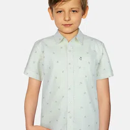 Gini and Jony Boys Conversational Printed Spread Collar Cotton Casual Shirt-70