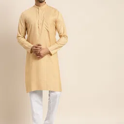 Anug by SOJANYA Men Gold-Toned Kurta with Churidar-picture-36