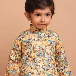 SHIWAM ETHNIX Boys Abstract Printed Regular Kurta with Pyjamas image 2