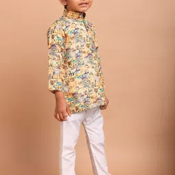 SHIWAM ETHNIX Boys Abstract Printed Regular Kurta with Pyjamas image 3