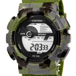 YOUNG MISSION Boys Grey Printed Dial & Green Straps Digital Watch YOUNG MISSION YM 501 GR-53