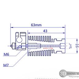 3D Innovations V6 3D Printer J-head Hotend with Single Cooling Fan for 1.75mm Direct Filament Wade Extruder (V6 Hotend) image 4
