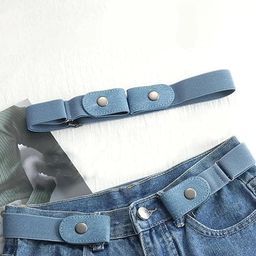 kshavi Elastic Belt for Women No Buckle Buckless Belt Stretch Belt Invisible Elastic Belt Web Strap Belt with Flat Buckle for Unisex for Jeans Pants image 3