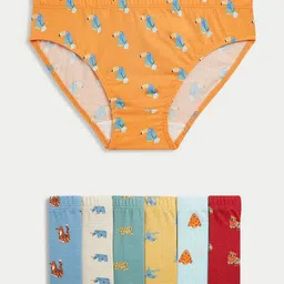 Marks & Spencer BoysPack Of 7 Mid Rise PrintedBasic Briefs-image-14