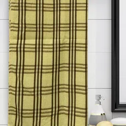 Athom Trendz Yellow Pack Of 4 Checked 210 GSM Cotton Bath Towel-32