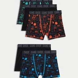 Marks & Spencer Boys Pack Of 10 Mid Rise Trunks T715842DBLACK MIX-picture-0