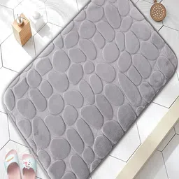 Kuber Industries Grey Rectangular Bath Rug-63