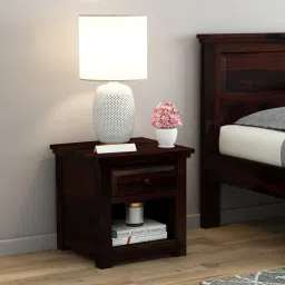 woodenmood Happu Solid Wood Bedside Table in Walnut Finish-picture-43